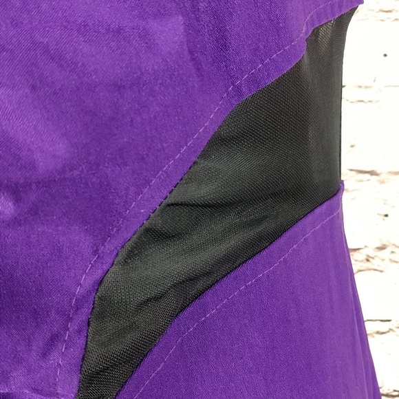 Reckless Hearts Size 1X Purple Mini Dress with Black Mesh Cutouts - Picture 5 of 8